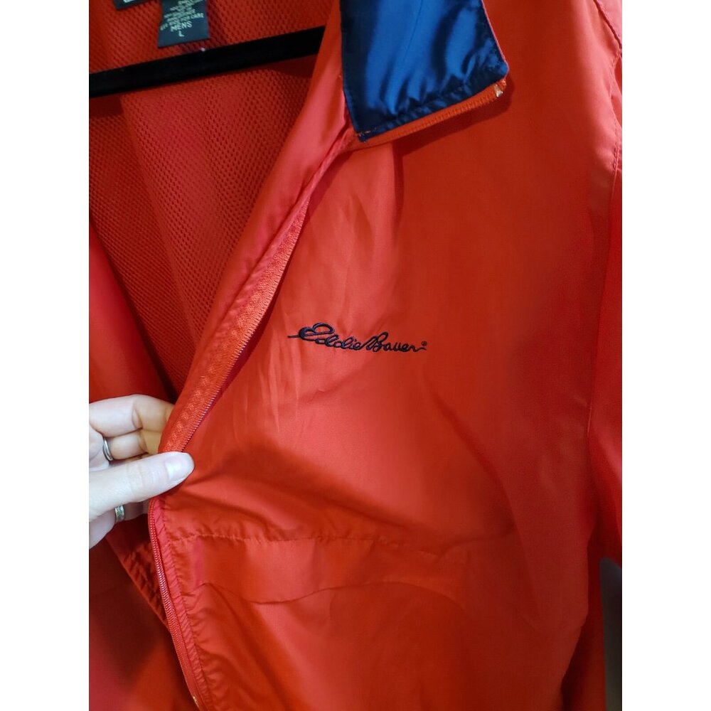 Eddie Bauer Red Lightweight Nylon Jacket Sz L Gorpcore Outdoors Hiking Camping - Picture 4 of 12